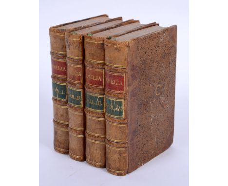 Fielding, Henry. Amelia, 4 volumes, first edition, first impression, dropped pagination on p.22 of volume 1, 'At the Universa