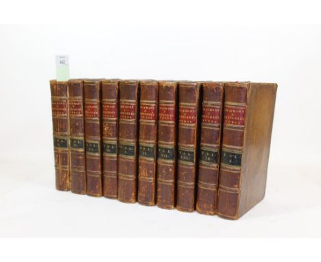 Beaumont, Francis and John Fletcher. The Works, 10 volumes, some browning, contemporary mottled calf, slightly rubbed, upper 