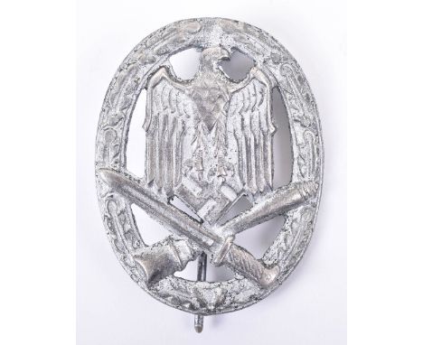 WW2 German Army / Waffen-SS General Assault Combat Badge, being a non-maker marked silver grade example which has at one time