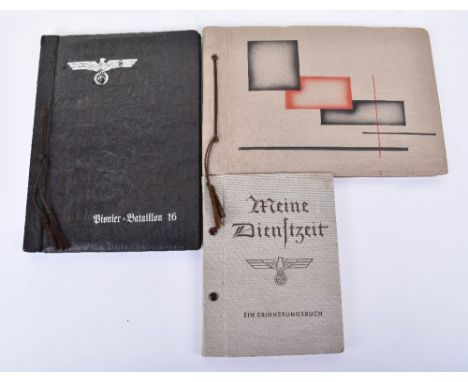 WW2 German Army Photograph Album, with eagle and swastika to the centre of the front cover. The images are housed in the back