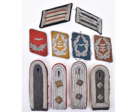 Grouping of Luftwaffe Insignia, consisting of 4x single officers and other ranks pattern shoulder boards for Flight section, 