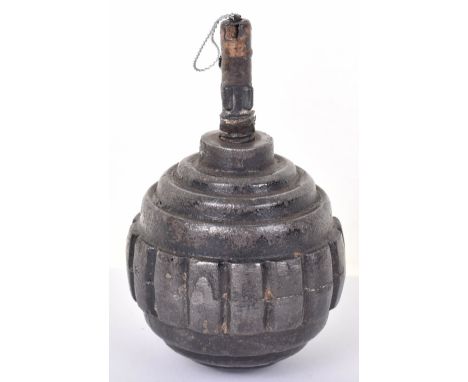 Inert WW1 German Model 1915 (Kugel) Ball Grenade, complete with screw-in fuse. Please note this item is empty, safe and legal