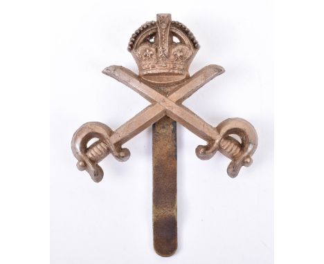 Rare WW2 Army Physical Training Corps War Economy Plastic Cap Badge, in light brown plastic with long slider fitting to the r