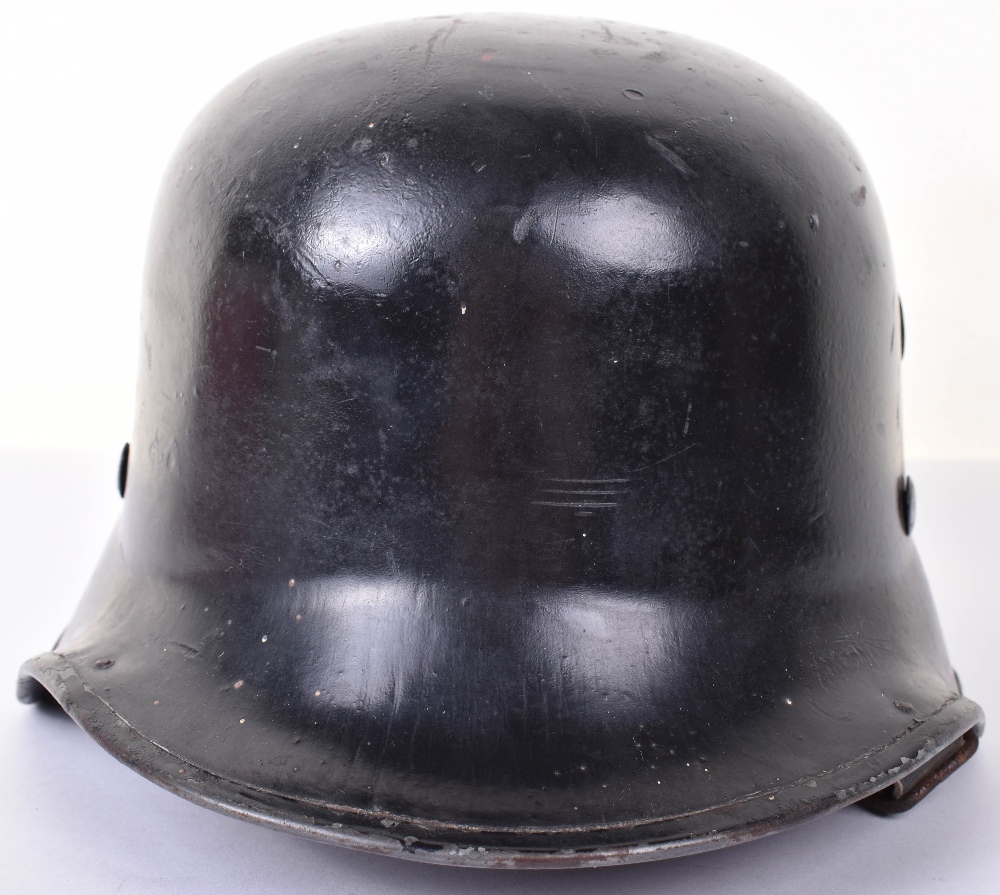 WW2 German Fire Service Helmet, black painted civilian pattern helmet ...