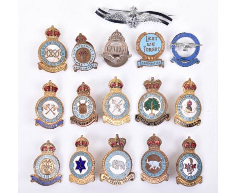 Grouping of Royal Air Force Enamel Squadron Badges, being gilt metal and enamel kings crown examples for 148 Squadron, II AC 
