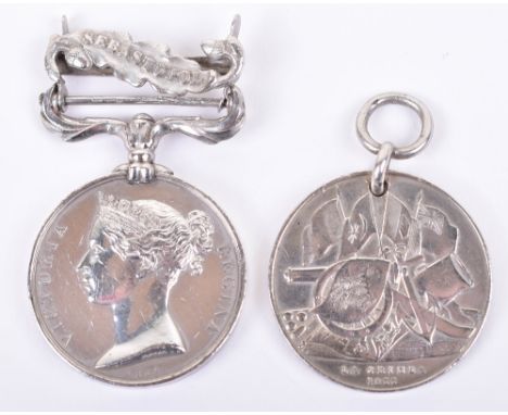French Issue Crimea Medal 1854-56 and Turkish Crimea Medal Pair, consisting of Crimea medal with single clasp Sebastopol un-n