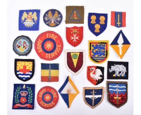 Selection of Various Cloth Formation Signs, consisting of printed 1st Corps RASC, embroidered 19th General Hospital RAMC, emb