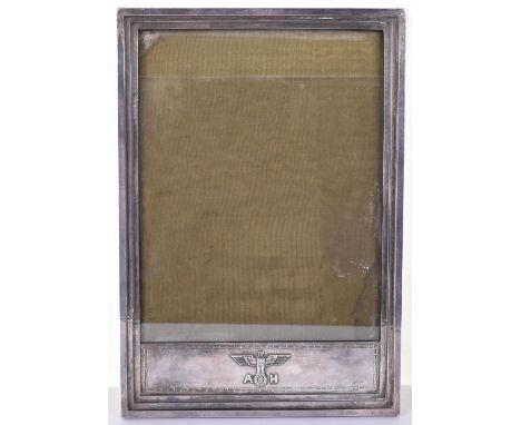 Extremely Rare Formal Adolf Hitler Presentation Silver Photograph Frame, fine example of the specially produced 925 silver ph