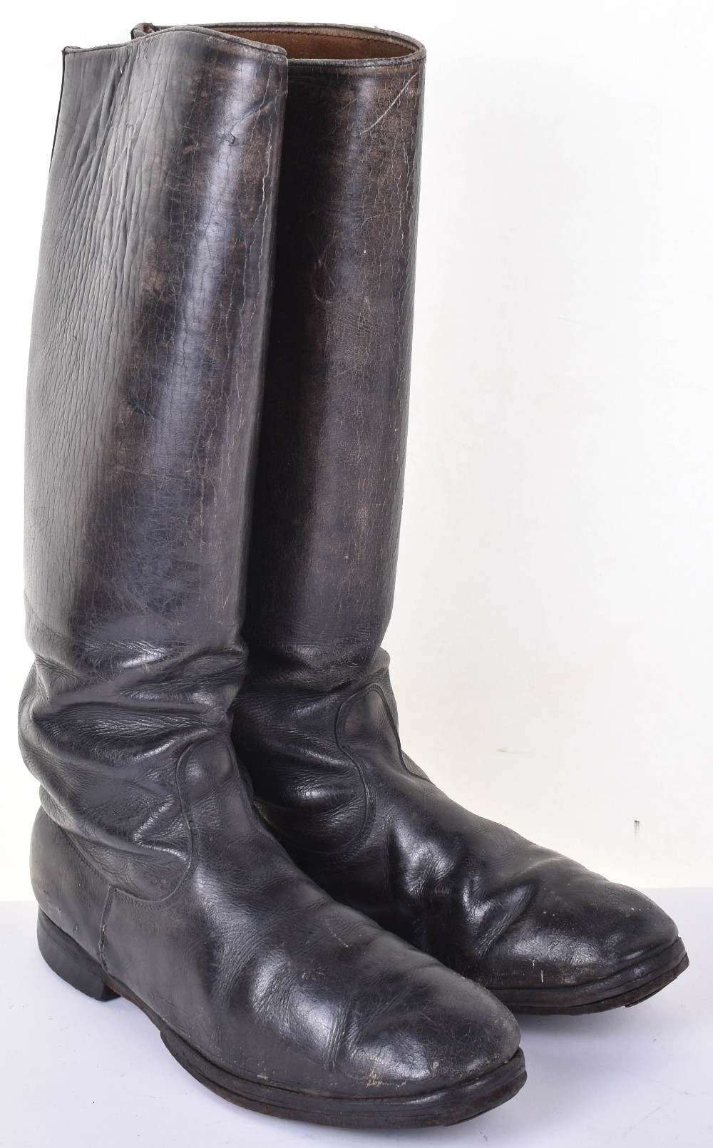 Pair of WW2 German Officers Boots, in black leather, soles with hobnail ...