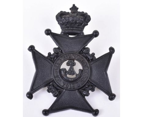 Victorian 1st Volunteer Battalion Warwickshire Regiment Other Ranks Glengarry Badge, blackened Maltese cross with Victorian c