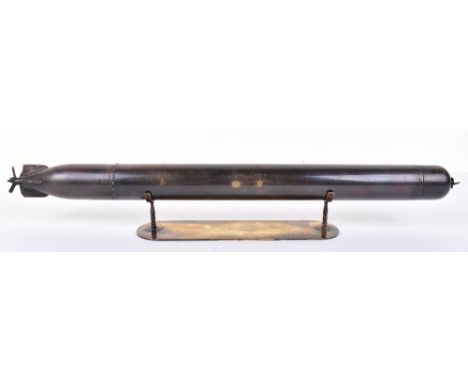 Brass Model of a Torpedo Presented to Lieutenant J Launders Commander of HMS Venturer for the Sinking of U-864, Being the Fir