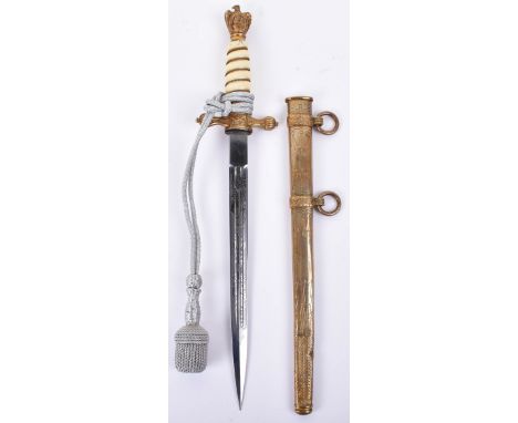 WW2 German Kriegsmarine Officers Dress Dagger by F W Holler Solingen, good example of the standard naval officers dress dagge