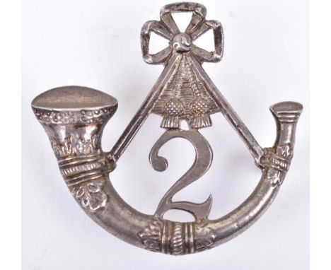 Indian Army 2nd Queen Victoria’s Own Rajput Light Infantry Officers Badge, fine silvered strung bugle with number 2 to the ce