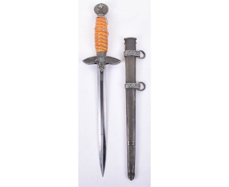 Luftwaffe 2nd Pattern Officers Dress Dagger by WMW Waffen, dagger with orange celluloid grip having the original wire binding