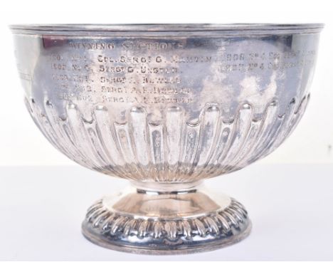 Hallmarked Silver Presentation Rose Bowl of Middlesex Regiment Interest, fine quality example with hallmarks for Sheffield 18
