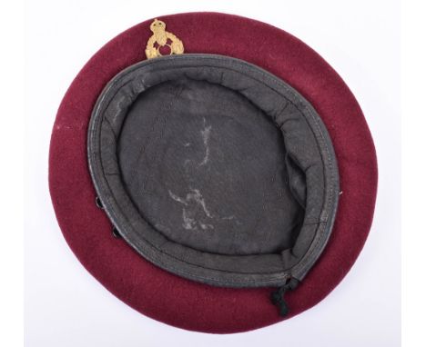 WW2 British Royal Electrical &amp; Mechanical Engineers Air Landing Maroon Beret, very good example of the classic WW2 maroon