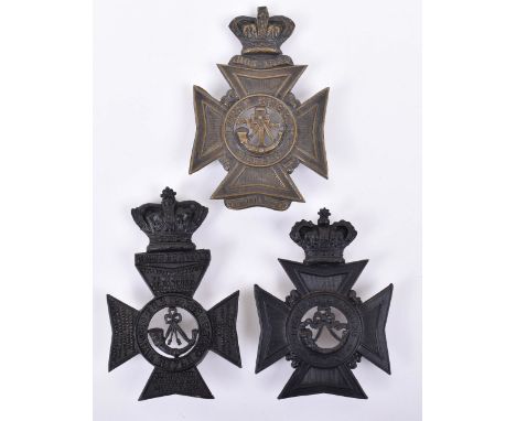 Victorian First Lanarkshire Rifle Volunteers Other Ranks Helmet Plate, blackened Maltese cross helmet plate with Victorian cr