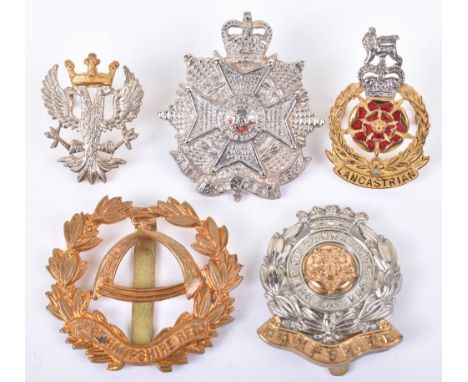3x EIIR Officers Cap Badges, consisting of Mercian Brigade / Regiment example with two lug fittings to the reverse, Lancastri
