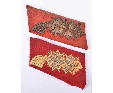 2x German Army Generals Tunic Collar Patches, being good uniform removed examples in bullion embroidery and celluloid. Both s