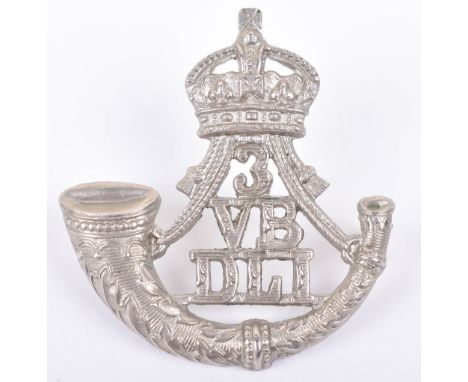 3rd Volunteer Battalion Durham Light Infantry Cap Badge, fine example with two lug fittings to the reverse.