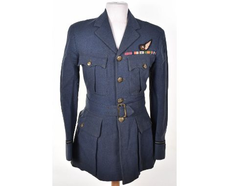 WW2 Royal Air Force Officers Service Dress Tunic Attributed to Flying Officer T E Holmes, Awarded the George Medal For Twice 