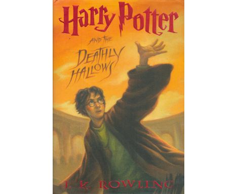 Harry Potter and the Deathly Hallows hardback by J. K. Rowling 2007 1st Edition. 759 pages. Sold for Michael Sobell Cancer ch