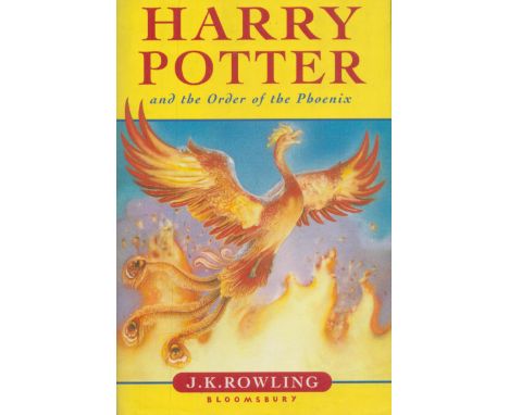 Harry Potter And The Order Of The Phoenix by J. K. Rowling, hardback book, 766 pages. Sold for Michael Sobell Cancer charity.