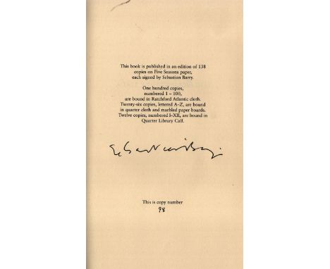 Sebastian Barry A tale with two Joes in it, a play for radio first edition hard back book signed by the author no dust jacket