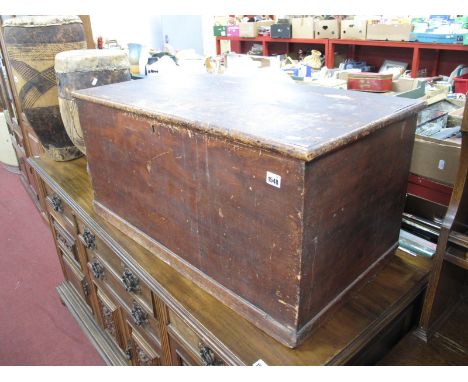 A XIX Century Pine Blanket Box, with inner candle shelf, 90cm wide.