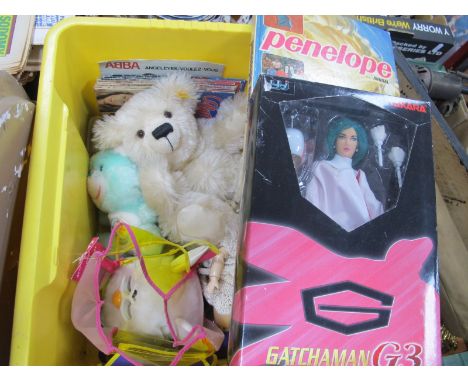 Juvenilia -  Steiff Classic Series Teddy, Talcara Gatchman (boxed), Penelope Annual, furby etc:- One Box.