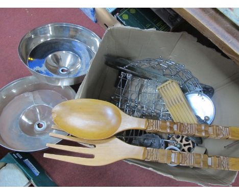 Light Fittings, stainless fruit bowls, etc:- One Box.