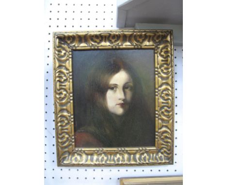 Portrait Study of a Lady, oil on board, 21.5 x 18cm.