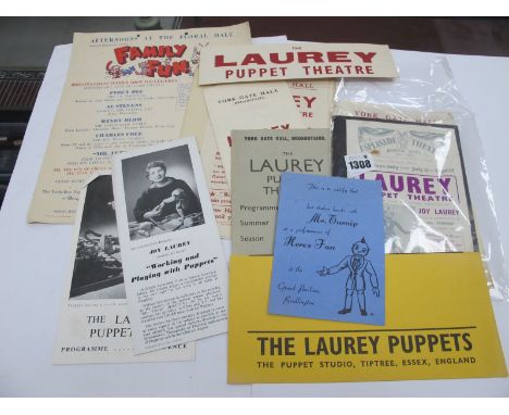Puppet Ephemera, 1950's, flyer posters.