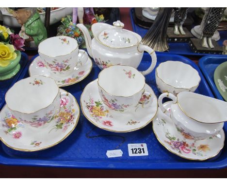 Royal Crown Derby 'Derby Posies' Tea Ware, of ten pieces, including teapot.