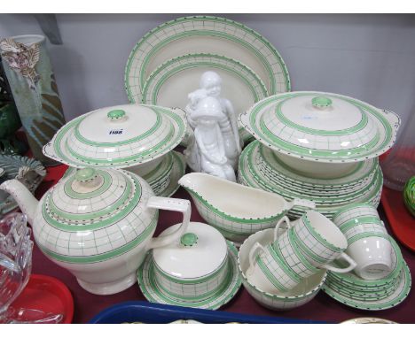 Spode China, Pauline Shone "Best Friends" and Joanna; A 1920's Sydney "British Anchor" Cottage Green Dinner Service, tea serv
