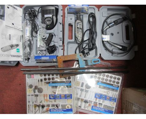 Tools - A Cased Dremel 3000 and Dremel 8200, alongside a quantity of Rotary tool attachments, untested for completeness.