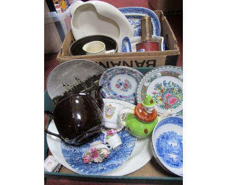 A Large Sadler Teapot, West German jardiniere, Tony Wood teapot, Patts blue &amp; white fruit bowls, other ceramics, paraffin