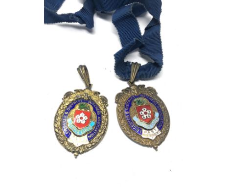 2 hallmarked silver leicestershire butchers medals 