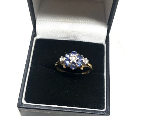 9ct gold tanzanite &amp; diamond dress ring (2.2g) 