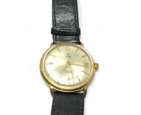 Vintage yema automatic antichoc 17 jewel wristwatch the watch is ticking 