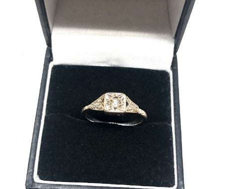 9ct gold antique old cut diamond solitaire cathedral setting ring (2.3g) 