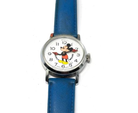 Vintage novelty Bradley mickey mouse dial wristwatch the watch will tick when put under pressure but stops 