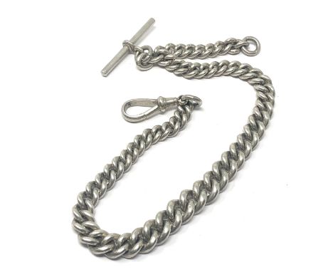 Antique chunky silver albert watch chain weight 80g 