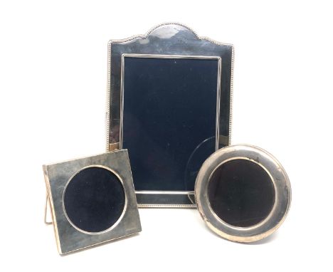 3 Vintage silver picture frames largest measures approx 23cm by16cm 