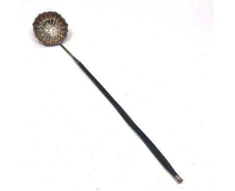 Antique silver twisted horn handle toddy ladle not hallmarked xrt tested as silver 