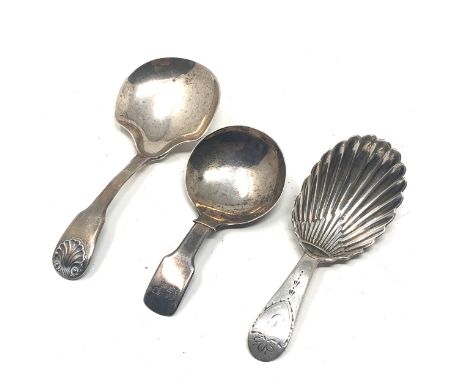 3 Antique silver tea caddy spoons 
