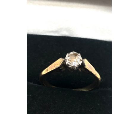 18ct gold antique old cut diamond solitaire ring (2.6g) 
