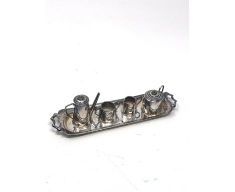 Vintage  silver miniature tea service and tray 