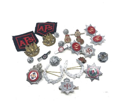 collection of vintage fire service badges 