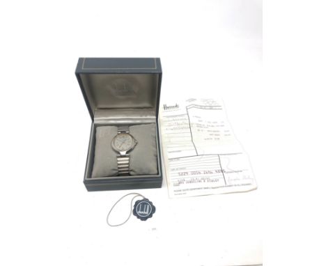 Boxed vintage Dunhill quartz gents wristwatch the watch is ticking 
